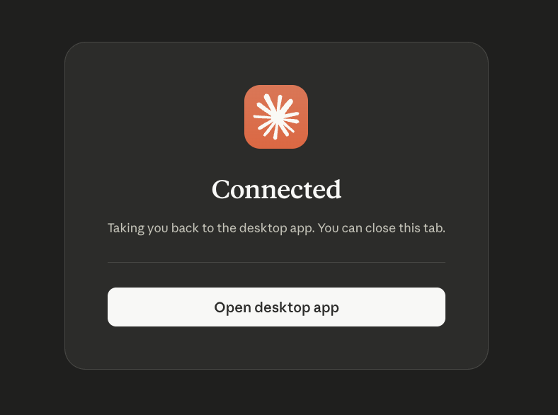 Connected — tools available in the assistant