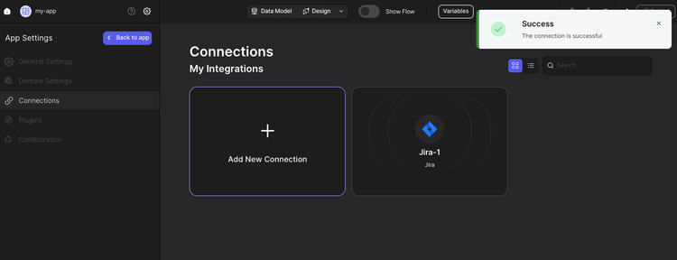  connecting jira integration success view