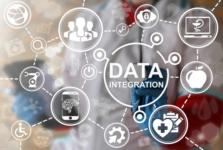 data integration graphic with icons