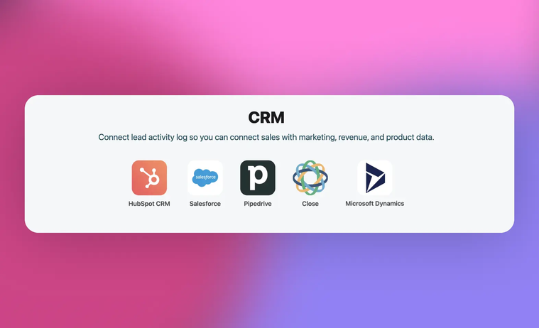 CRM integrations offered by HockeyStack