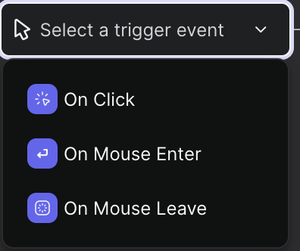 trigger events of a component