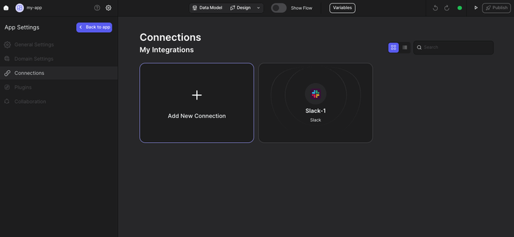 success view of connecting slack