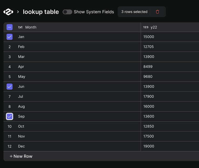 Bulk delete & selected-rows delete