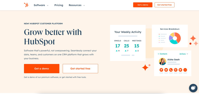 hubspot homepage