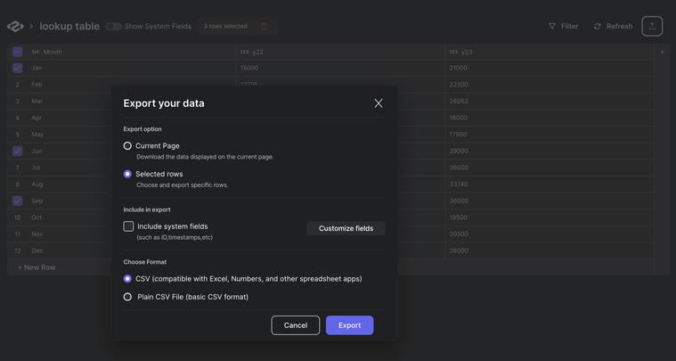 Bulk delete & selected-rows delete