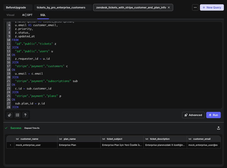 Query Screen