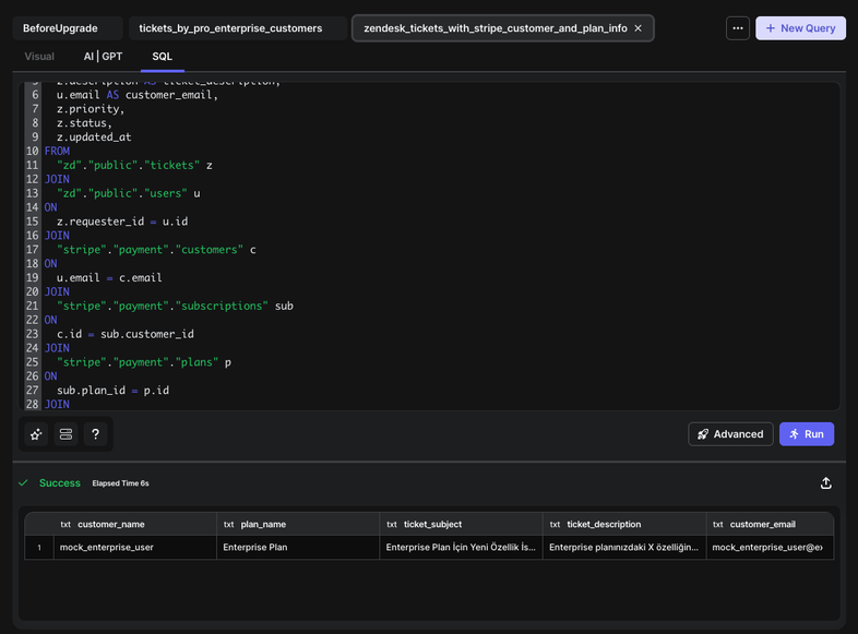 Query Screen